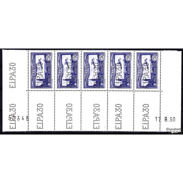 Timbre poste aérienne de France N°6c coin daté neuf** SUP